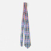 Cravate bleu rose et tang Zigzag (Dos)