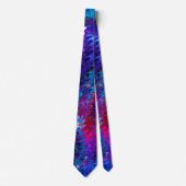 Cravate Bleu rose Turquoise Abstrait Marbling Ebru Art (Devant)