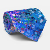 Cravate Bleu rose Turquoise gouttes Abstraction (Roulé)
