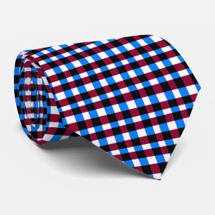 Cravate Bleu Rouge Blanc Carrés