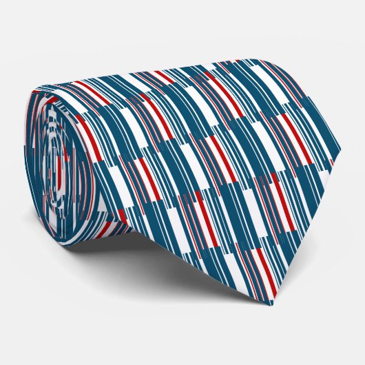Cravate Bleu rouge Blancs (Roulé)