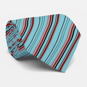 Cravate Bleu rouge Brown rayures