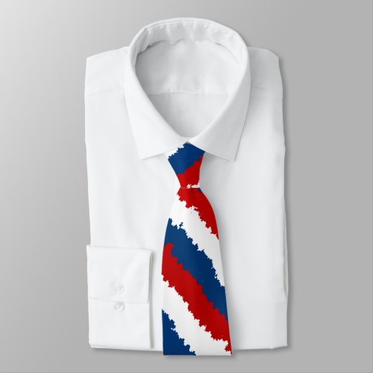 Cravate Bleu rouge décontracté rayé (Attaché)
