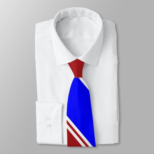 Cravate Bleu rouge et blanc à diagonale (Attaché)