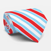 Cravate Bleu rouge Grandes géométriques (Roulé)