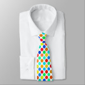 Cravate Bleu Rouge Jaune Vert Orange Points Pattern (Attaché)