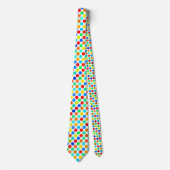 Cravate Bleu Rouge Jaune Vert Orange Points Pattern (Devant)
