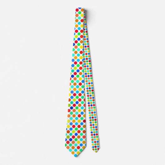 Cravate Bleu Rouge Jaune Vert Orange Points Pattern (Devant)