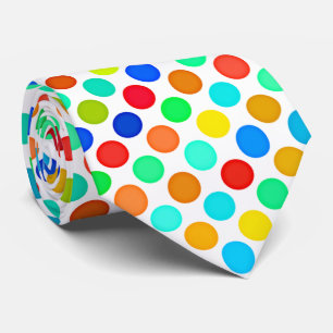 Cravate Bleu Rouge Jaune Vert Orange Points Pattern