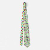 Cravate Bleu Rouge Jaune Vert Orange Points Pattern (Dos)