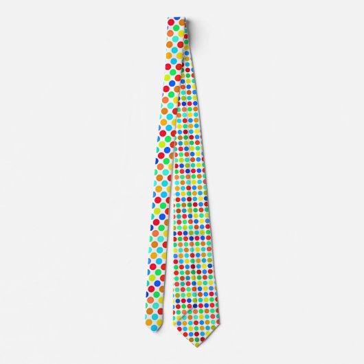 Cravate Bleu Rouge Jaune Vert Orange Points Pattern (Dos)