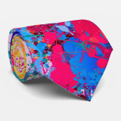 Cravate Bleu Rouge Jaune Vert Rose Turquoise Splash Abstra (Roulé)