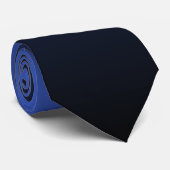 Cravate Bleu Royal Noir Double Face Ombré (Roulé)