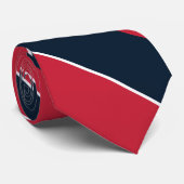 Cravate Bleu sud-ouest et rouge rayé (Roulé)