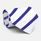 Cravate Bleu Sur Blanc (Roulé)