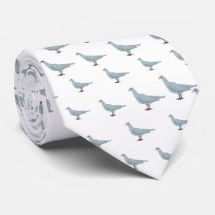 Cravate Bleu sur la colombe blanche Motif sans couture