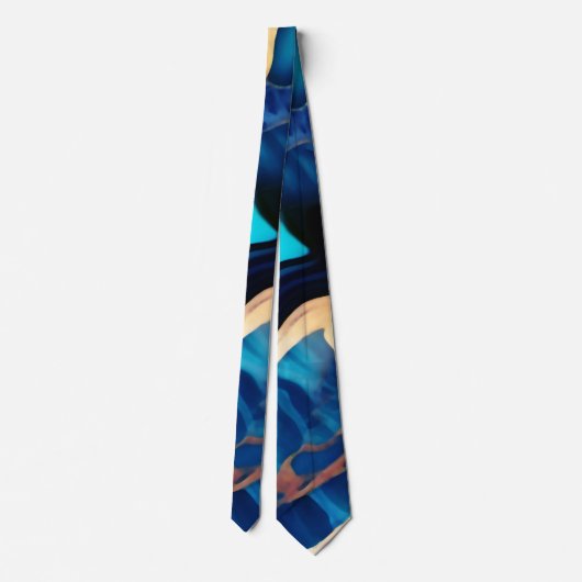 Cravate Bleu tendance en or faux marbre (Dos)