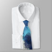 Cravate Bleu tonnerre - Bleu blanc Monochrome Abstrait (Attaché)