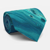 Cravate Bleu Turquoise acrylique pourrissant Abstrait Flui (Roulé)