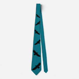 Cravate bleu turquoise avec aigle volant - Vos cou