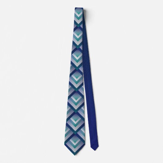 Cravate bleu turquoise gris ex pastel (Devant)