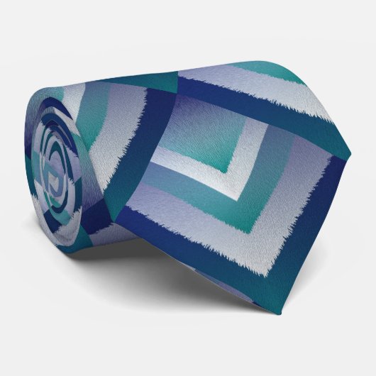 Cravate bleu turquoise gris ex pastel (Roulé)