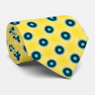 Cravate bleu turquoise jaune