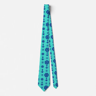 Cravate Bleu Turquoise Nautique Bateau Côtier