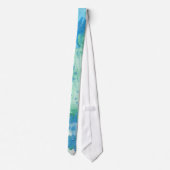 Cravate Bleu Vert Blanc Moderne Marbre Abstrait Look (Dos)