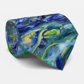 Cravate bleu-vert de remous de bonbon au caramel à (Roulé)