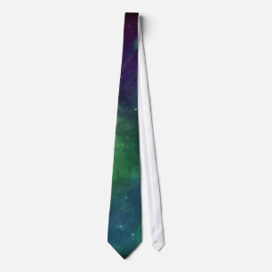 Cravate bleu vert étincelant Nebula