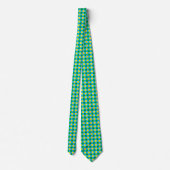 Cravate Bleu Vert Jaune Chèque Plaid Design Motif (Dos)