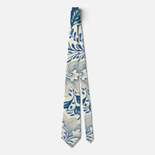 Cravate Bleu Vintage Floral Asiatique : Chinoiserie Antiqu