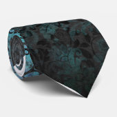 Cravate Bleu Vintage gothique (Roulé)