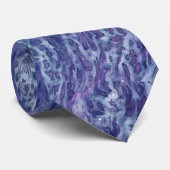Cravate Bleu & Violet Acrylique Abstrait Fluid Art (Roulé)