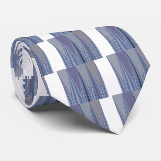 Cravate Bleu, violet, gris Chevron Art Imprimer (Roulé)