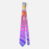 Cravate Bleu violet rose jaune orange Vavy Zigzag Motif (Devant)