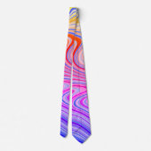Cravate Bleu violet rose jaune orange Vavy Zigzag Motif (Dos)
