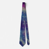 Cravate Bleu Violet Turquoise Nebula Voie Lactée (Devant)