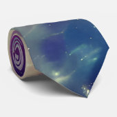 Cravate Bleu Violet Turquoise Nebula Voie Lactée (Roulé)