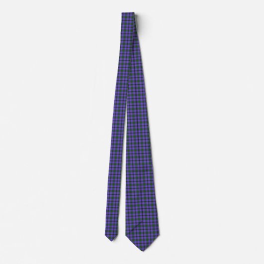 Cravate bleu violet vert plaid pour hommes (Dos)