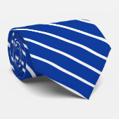 Cravate bleue avec les rayures blanches (Roulé)
