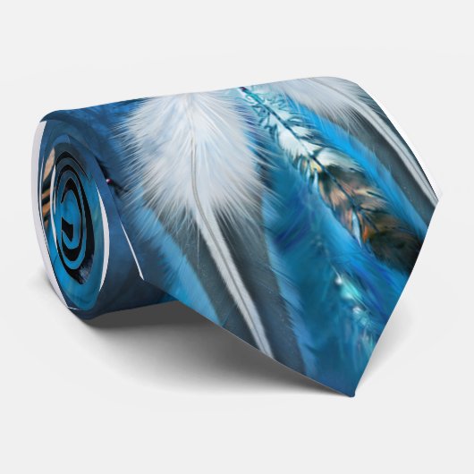 Cravate bleue d'art de loup (Roulé)