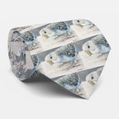 Cravate bleue d'art d'oiseau de perruche de (Roulé)