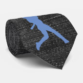 Cravate bleue de base-ball de monogramme de jeans (Roulé)