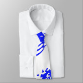 cravate bleue de calligraphie (Attaché)