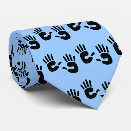 Cravate bleue de Handprints (Roulé)