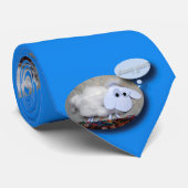 Cravate bleue de moutons de zodiaque chinois drôle (Roulé)