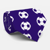 Cravate bleue de passioné du football (Roulé)