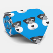 Cravate bleue de Schnauzer miniature (Roulé)